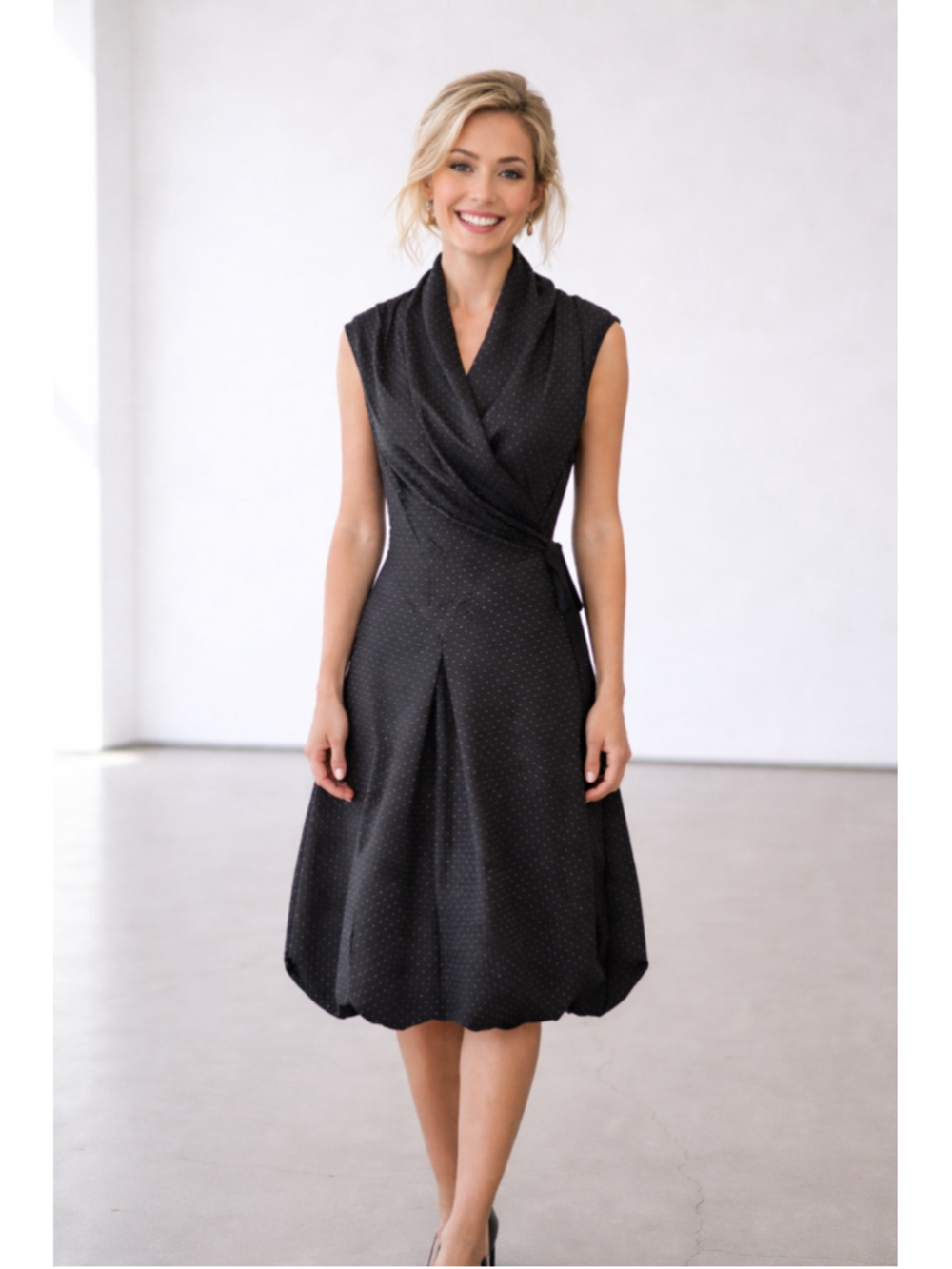 Biya by Johnny Was Silk Small Dot Wrap Dress Women’s Size XL